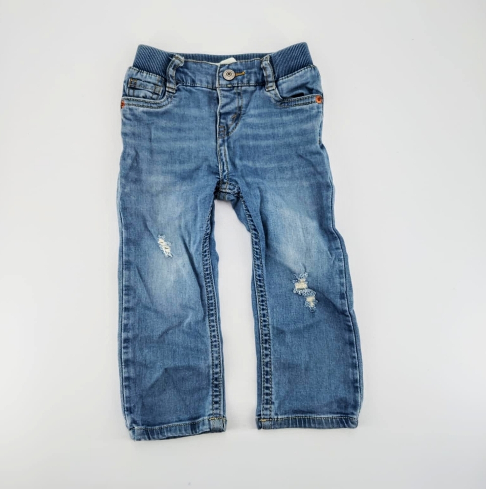 Kids Blue Levis Skinny Distressed Jeans